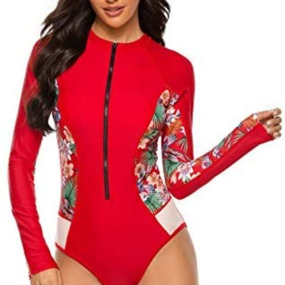 Womens Athletic Training Long Sleeve Swimsuit - Picture 2 of 7